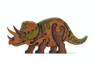 トリケラトプス（色付き）の木製パズル