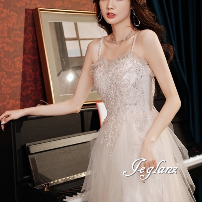 パーティ イブニング ドレス キャミ ワンピース ボリューム チュール( M5918)ζ