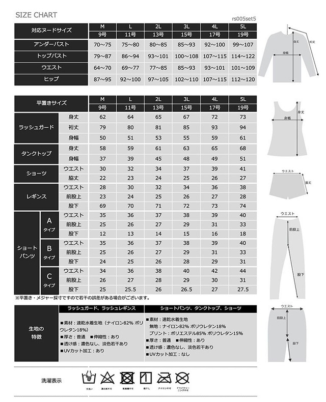 【宅配便】紫外線カット率99.9%以上！ UVカット ラッシュガード フード付き レギンス付き 水着 5点セット レディース 体型カバー セット rs005set5
