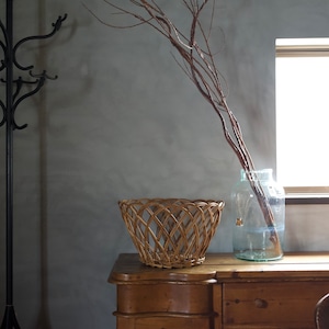 丸 バスケット S〈ラタン・籐 ・カゴ・ 収納・ディスプレイ・ ランドリー 〉112051