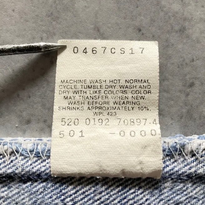 W29 L33】90's US.Levis 501xx リーバイス エルパソ工場(520) ボタン裏