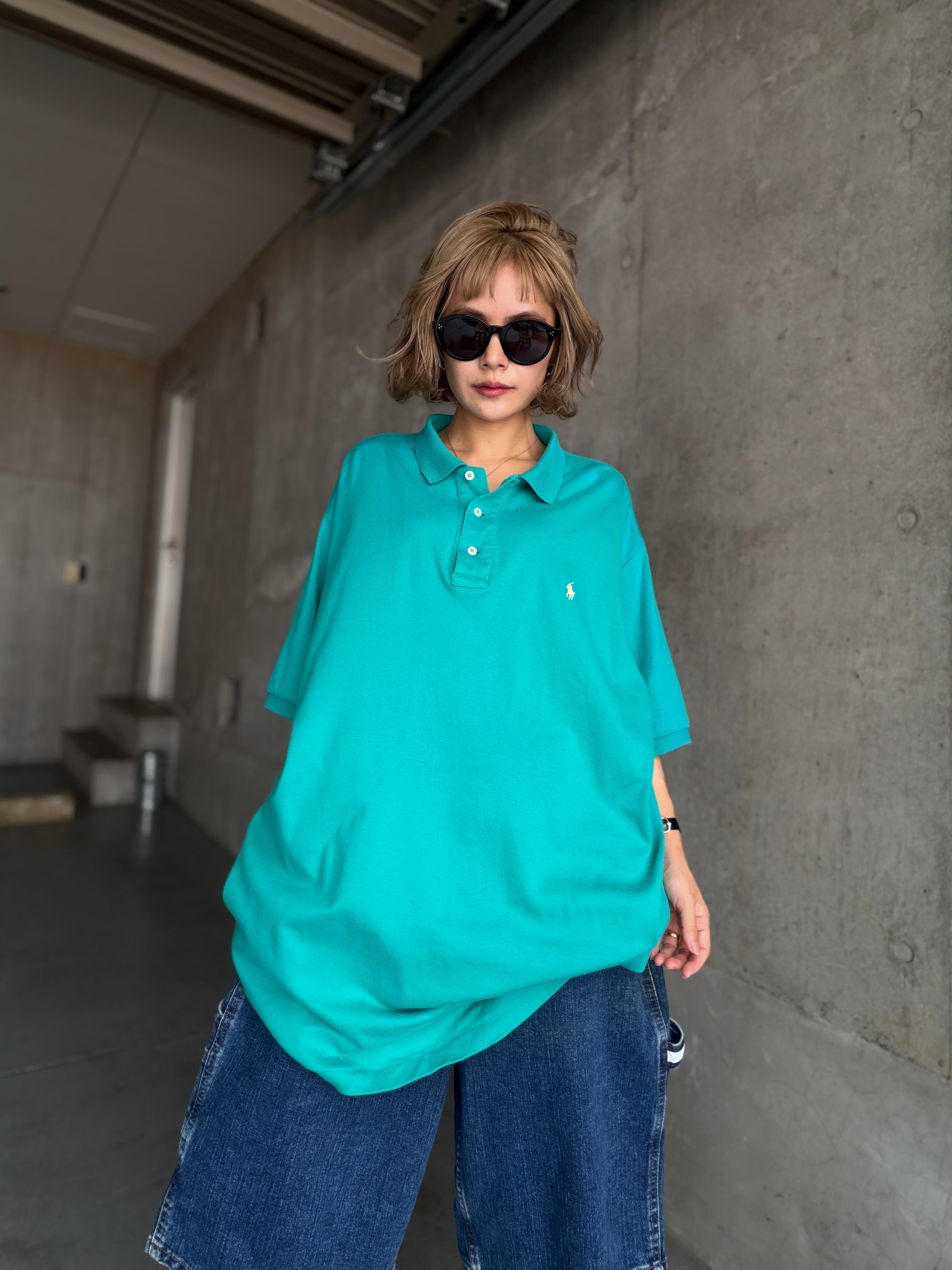 (SH1433)POLO by Ralph Lauren oversized cotton polo shirt