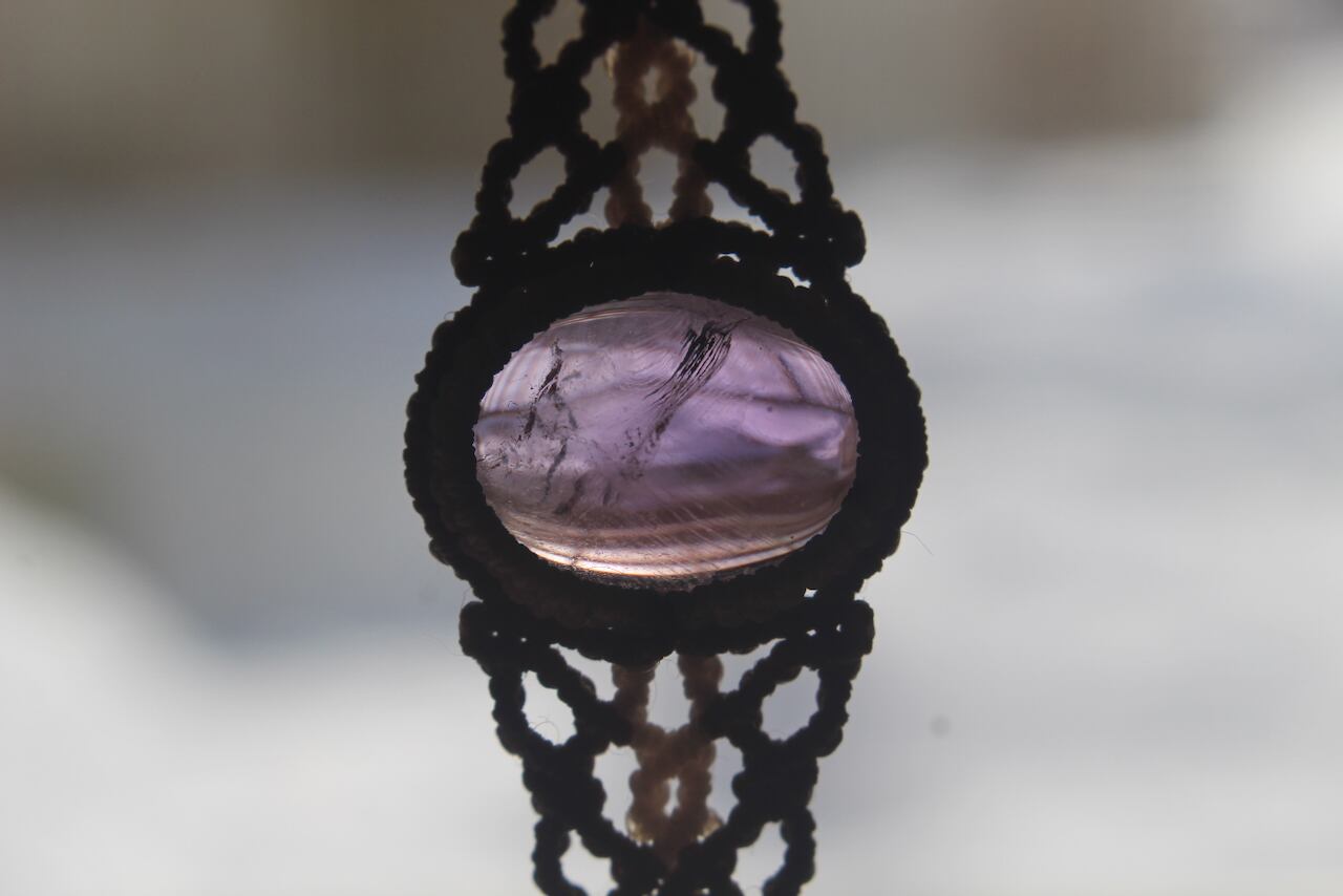 Amethyst micro macrame bracelet