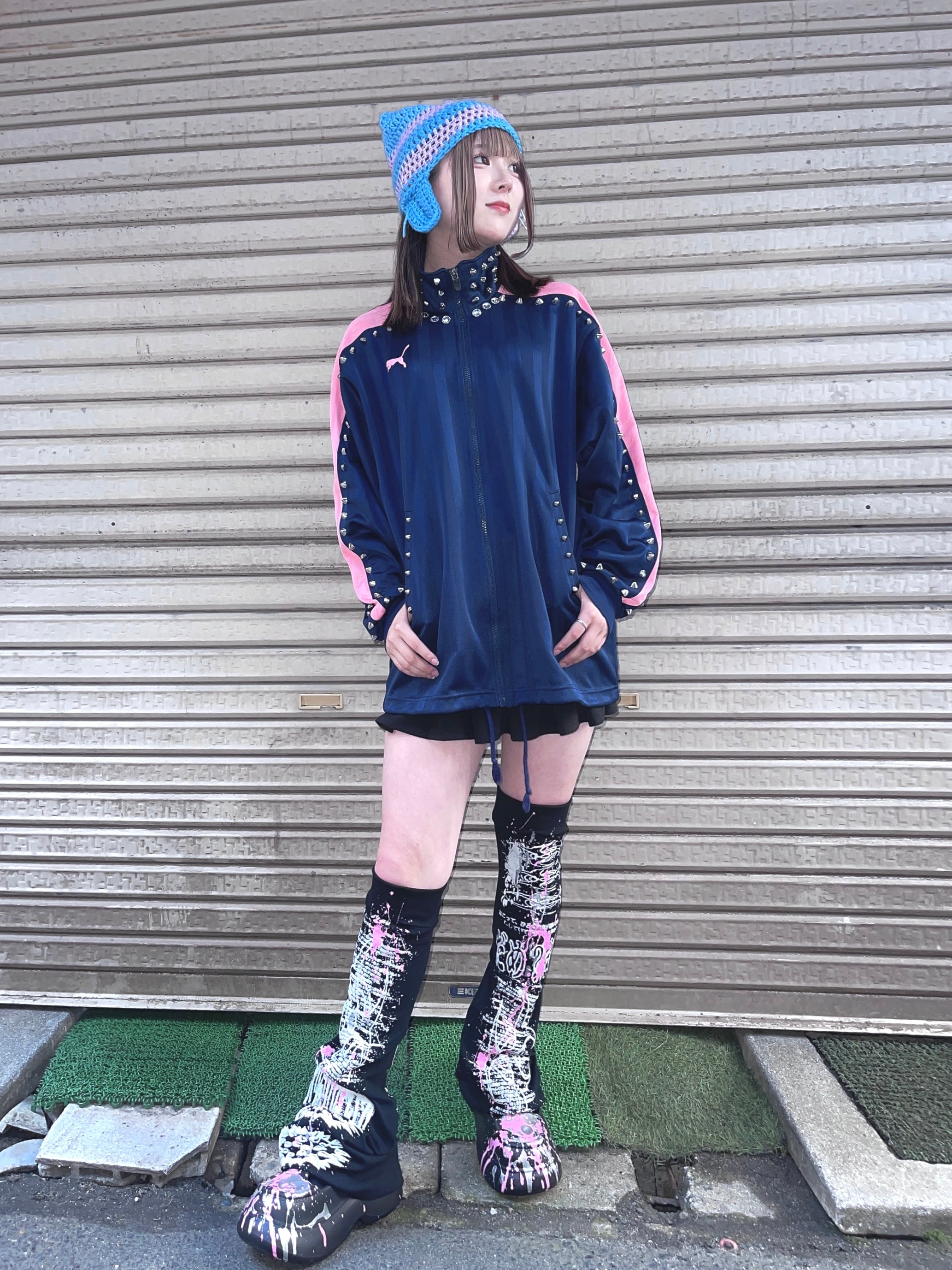 はやとちり　鋲ジャー 白灰カラー　ラッキー大吉　一点もの　あのちゃん ラッキー大吉(はやとちり) | zetsukigu
