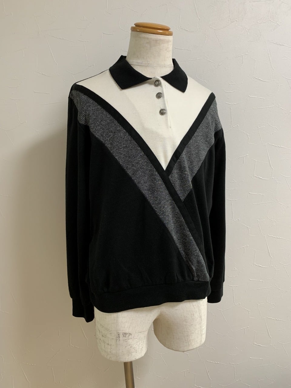 1980's Switched Design Polo Collar Sweat