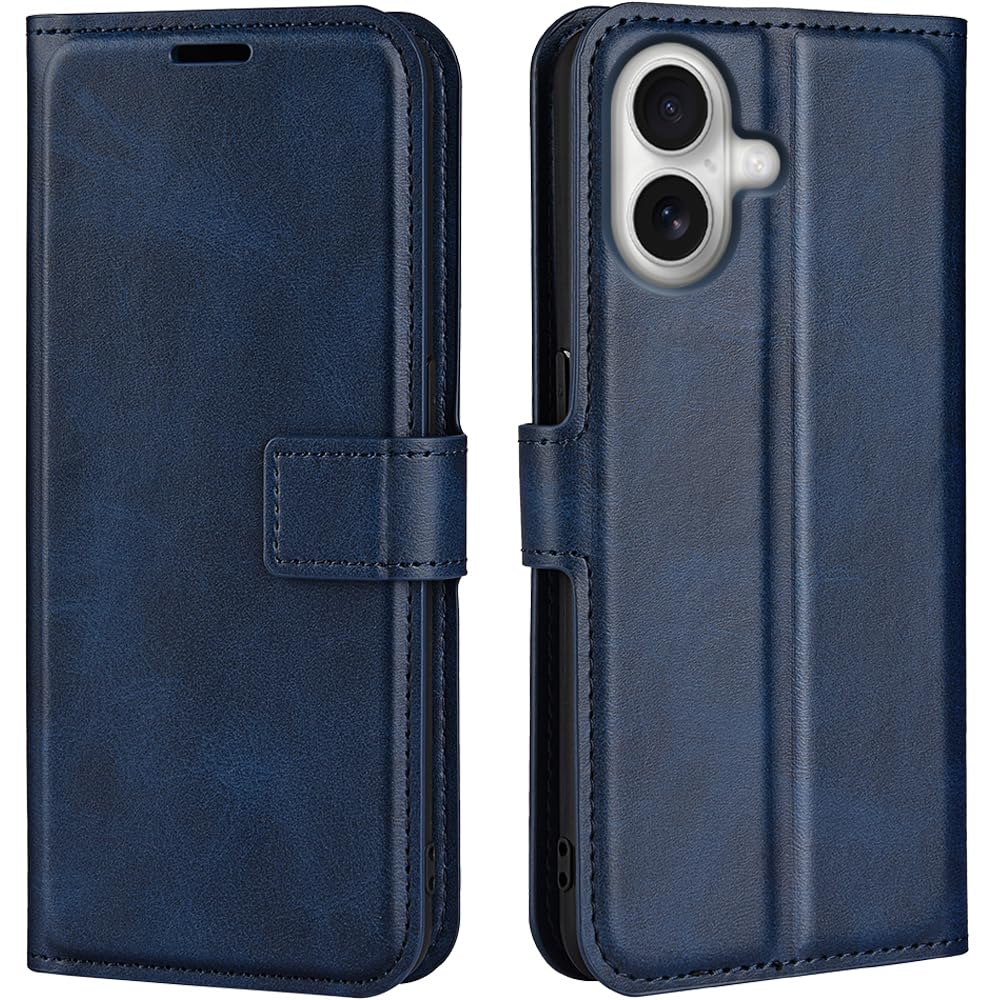 【CANVAS】対応 iPhone 17 ケース 手帳型 iphone 17 ケース カード収納 iphone 17 財布型ケース 高級PUレザー 財布型 マグネット式 スタンド機能 アイホン17 用 ケース 手帳型 カード収納 落下防止収納 横置きスタンド機能 耐衝撃 カバー い型【青】