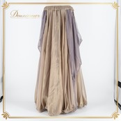 ベリーダンス オリエンタル 衣装 スカート ゴールド系 無地 シンプル 光沢 練習 レッスン 金 透け感 華やか 上品 スリット かわいい ダンス衣装 ステージ イベント ふんわり