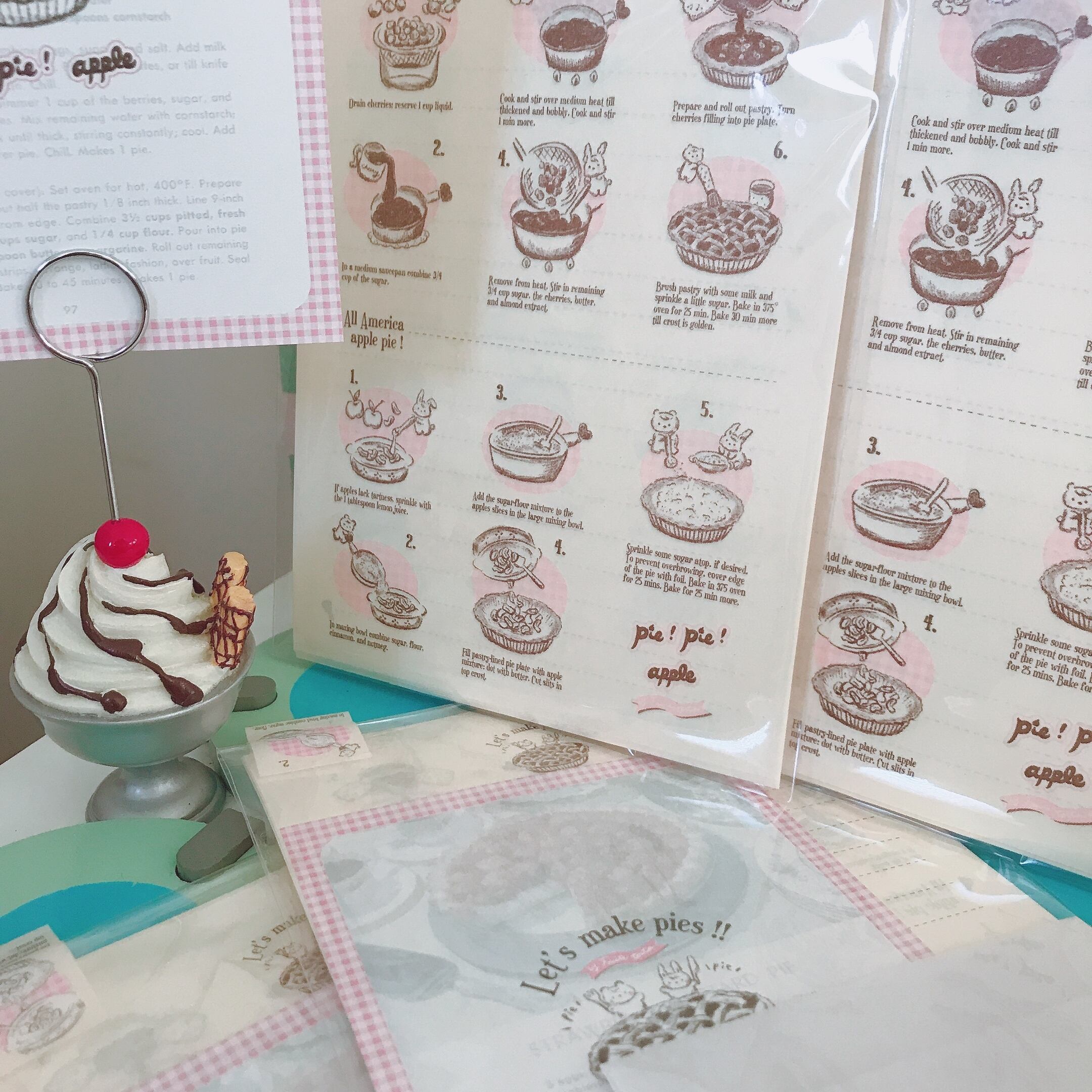 All American Pie Recipe Letter set パイレシピレターセット
