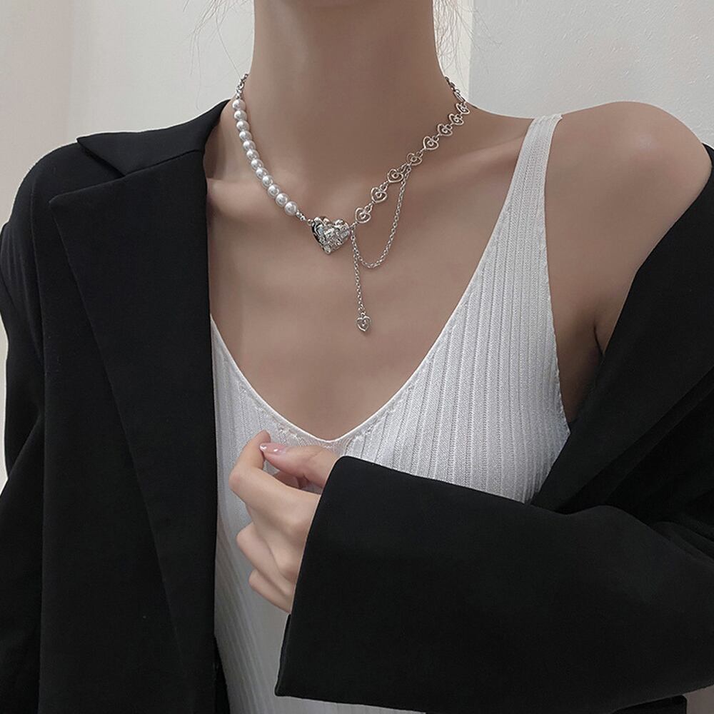 パールチョーカーハートネックレス | DESIGN MimIT
