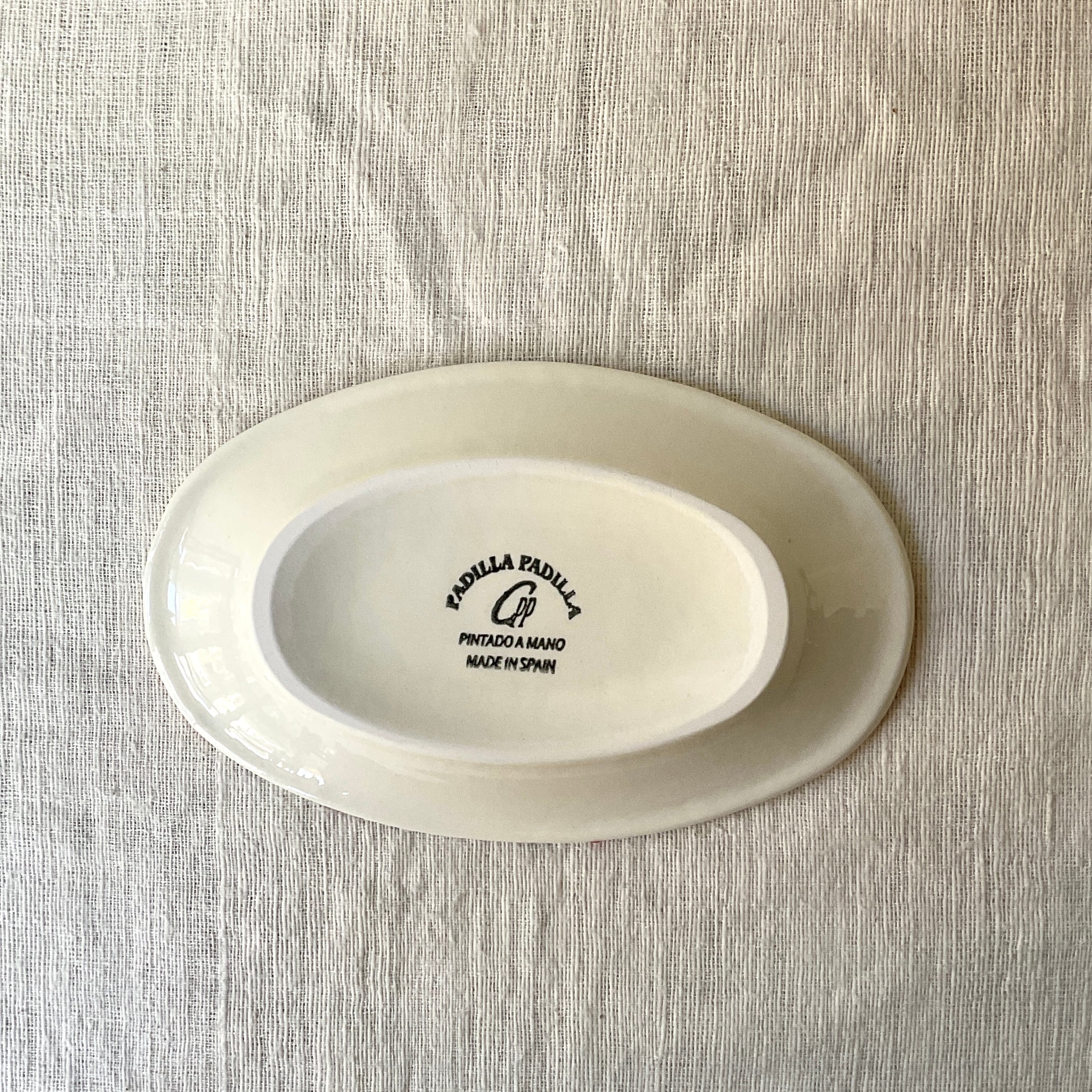 スペイン陶器】だ円皿（ストライプ） | 照明＆エシカルライフスタイル