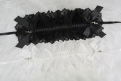 ♡【全2色】十字架ドロップ フリル猫耳スタッズヘッドドレス white ♡