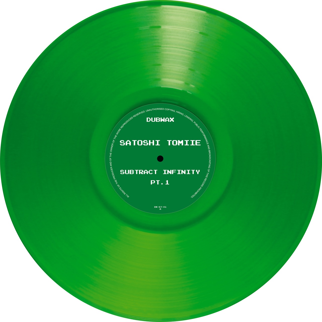 【新譜】【限定盤】Satoshi Tomiie - Subtract Infinity Part 1　Limited Green Edition