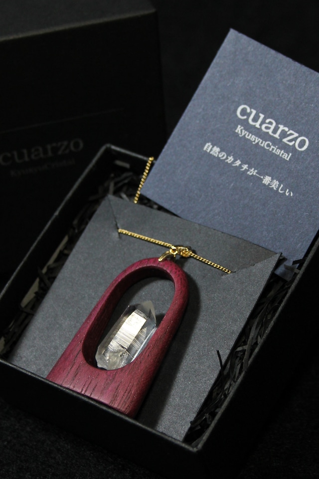 【124】宮崎クリスタル パープルハートペンダント