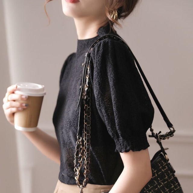 パフスリーブフレンチヴィンテージ ブラウス　BM0137