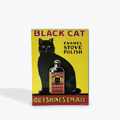 ストーブポリッシュ（BLACK CAT ）アメリカンブリキ看板