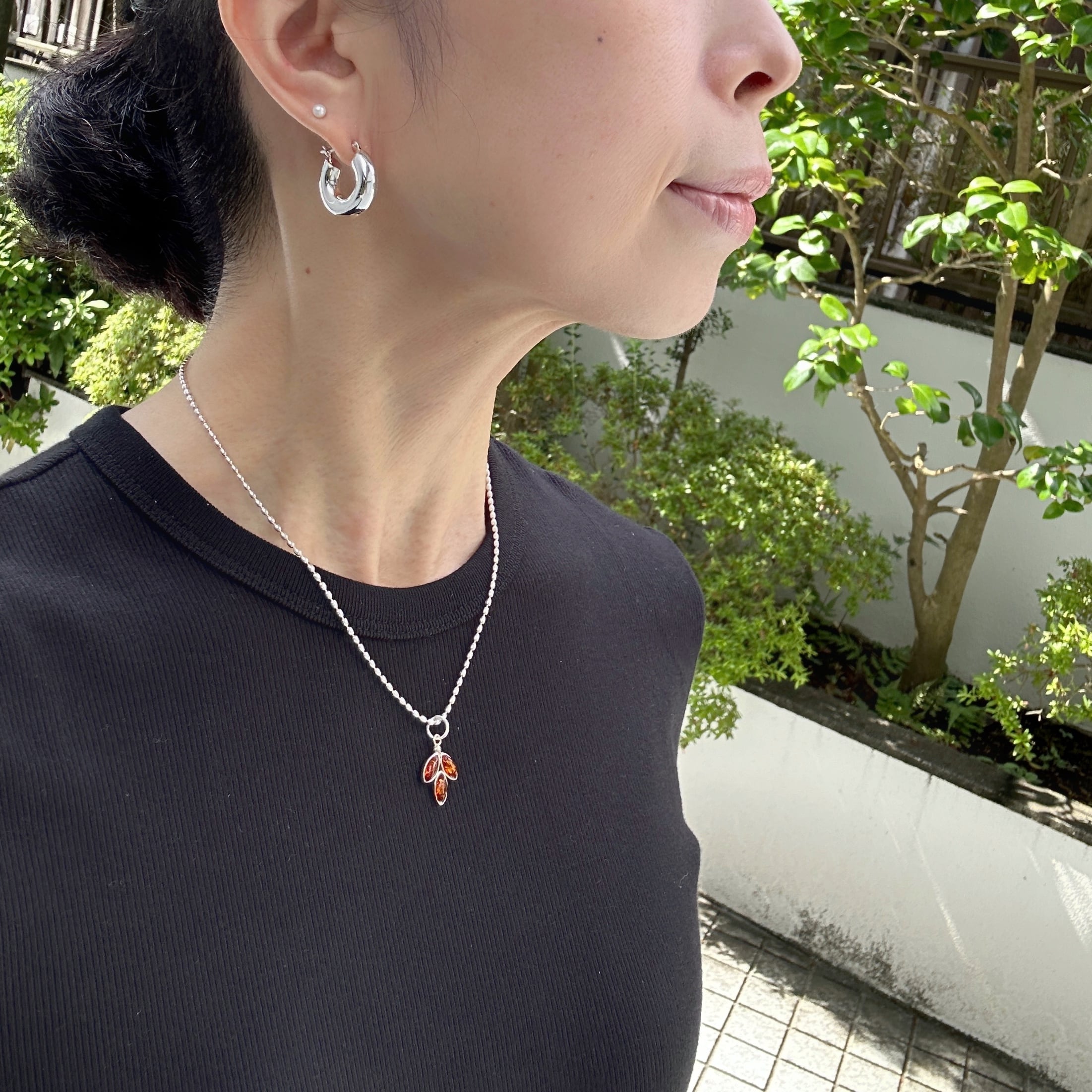 アンバー リーフ ネックレス 琥珀（こはく） | 【公式通販】鎌倉の
