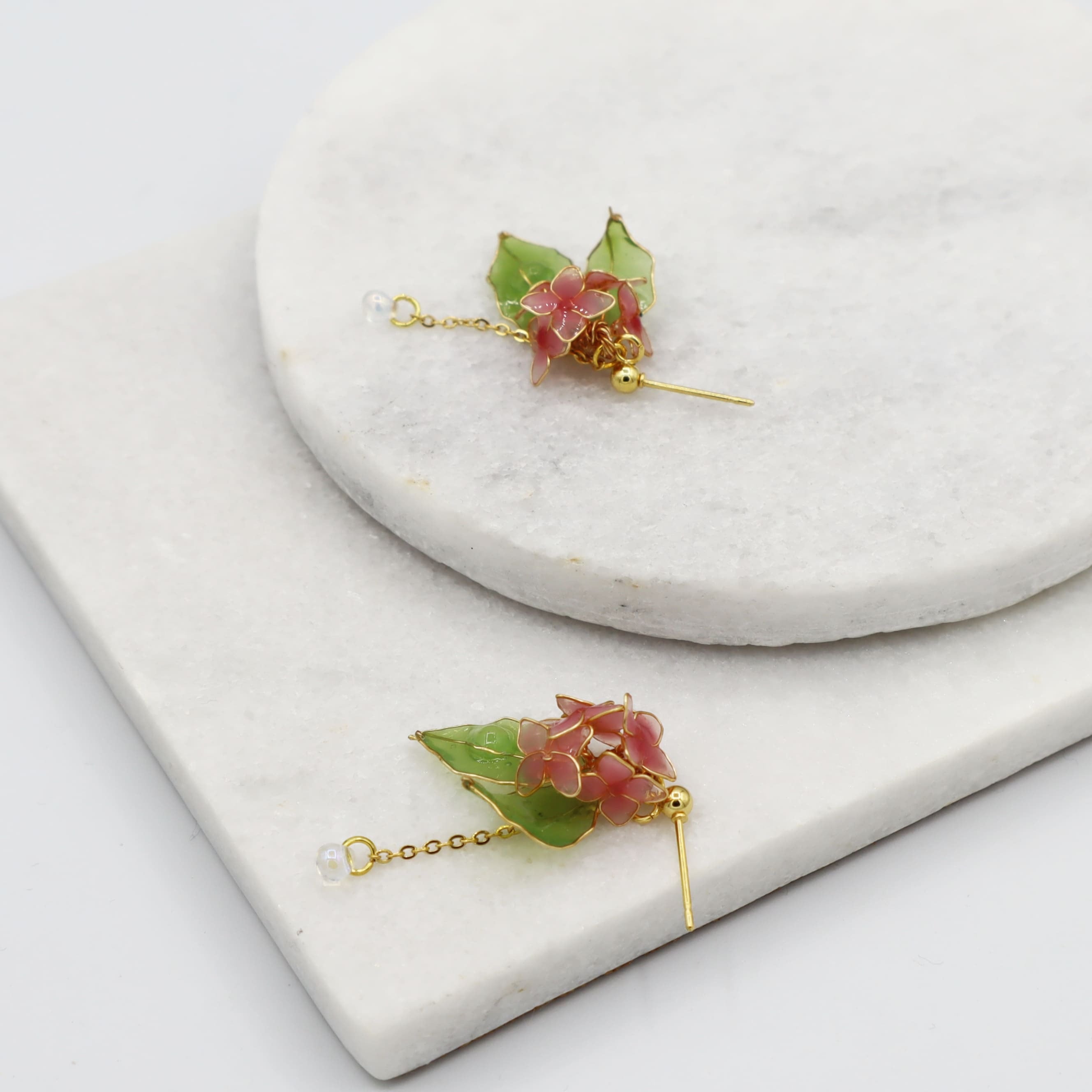 紫陽花ピアス（pink）