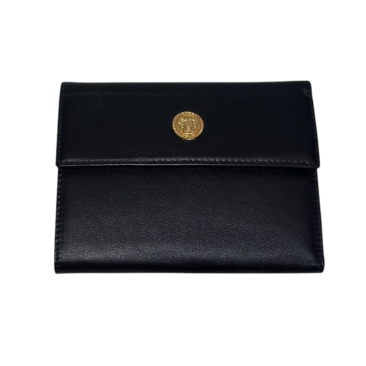 vintage GIANNI VERSACE black leather purse