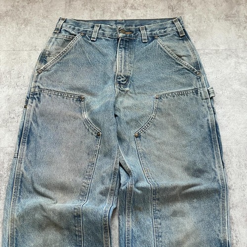 メキシコ製 デニム ダブルニー Carhartt B73-DST 29×32 詳細写真2