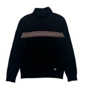 カシミヤ 羊毛 混 BURBERRY BLACK LABEL バーバリー ブラックレーベル タートルネック 長袖ニット 2/ブラック メンズ