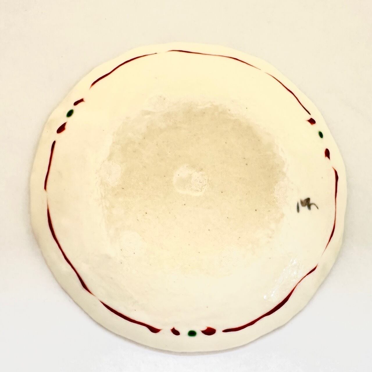 志野赤絵色花ちらし六寸皿(青、黄)【榛澤宏】 | うつわや はんのき