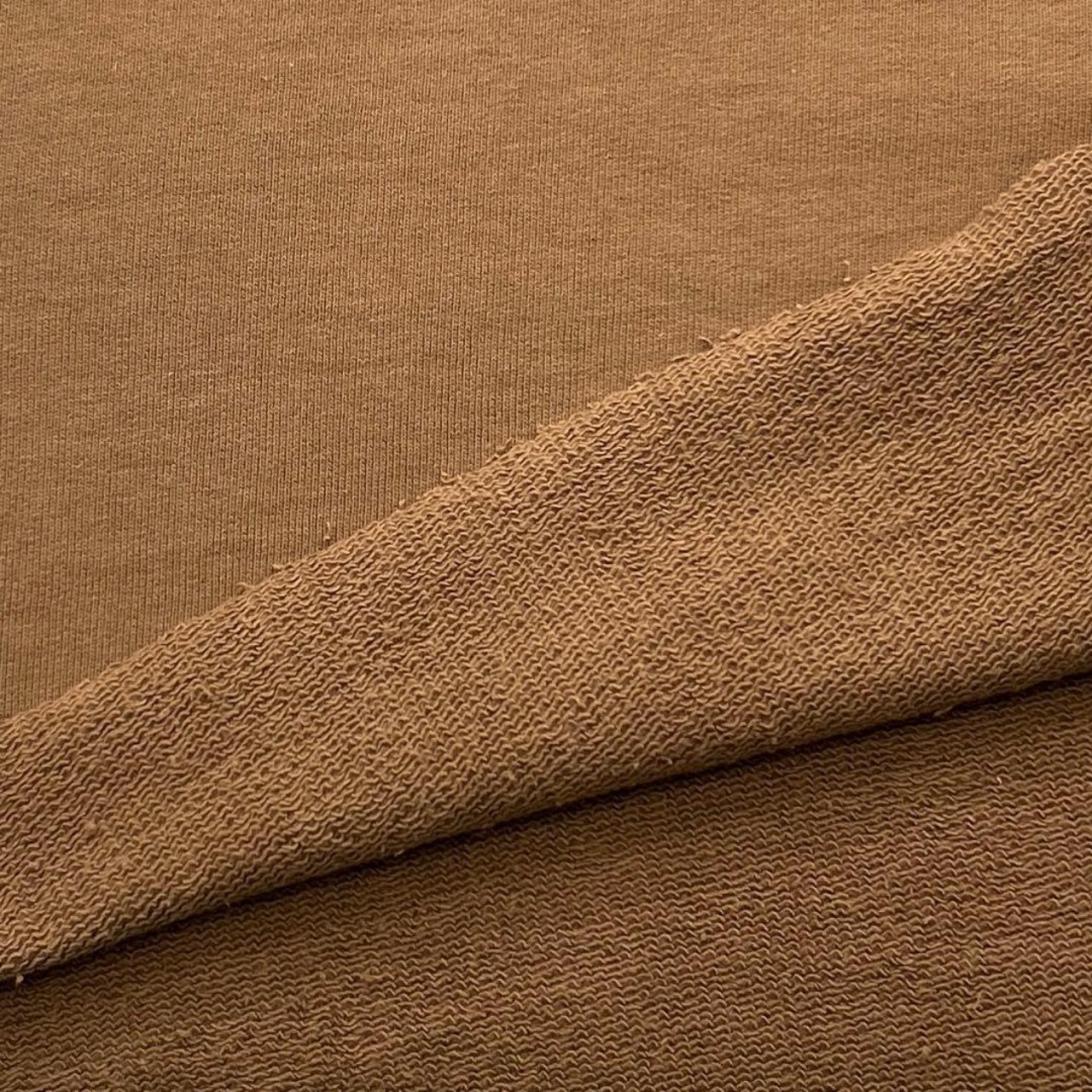 NY468◆2m◆綿100%裏毛ニット生地◆キャメル系