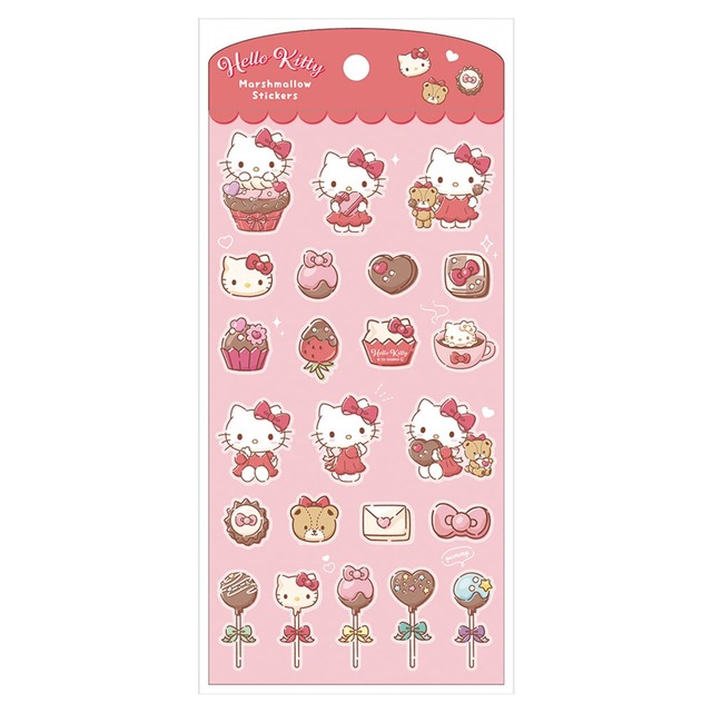 【ロット販売】【10入】サンリオマシュマロステッカーズ チョコ/ハローキティ(6018753)