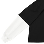 NOWHERE LAYERED L/S TEE -Black × White-　[T0059]