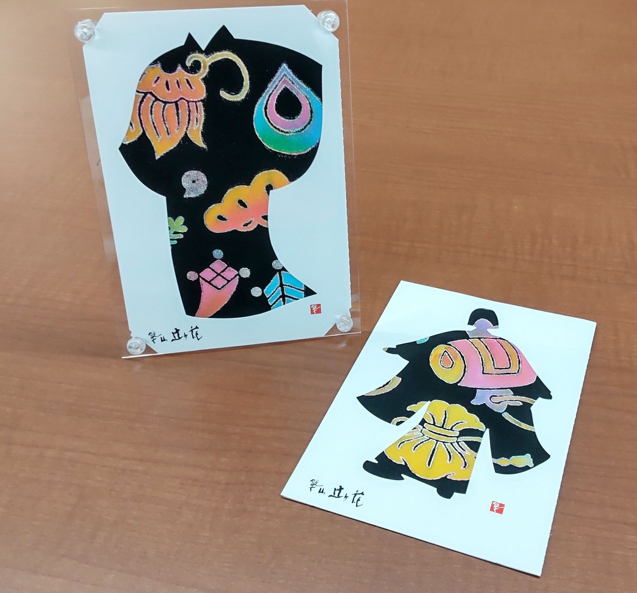 手描き友禅体験キット【ポストカード／柄: 宝づくし】