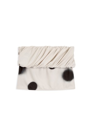 [OPEN YY] ROLLED WAIST DOT MINI SKIRT, BEIGE 正規品 韓国ブランド 韓国通販 韓国代行 韓国ファッション オープン ワイワイ 日本 店舗