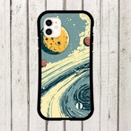 受注生産 iPhoneケース 惑星と流星のレトロ宇宙柄｜レトロ宇宙 RFSP056B