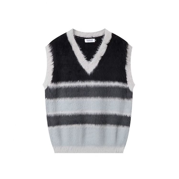 ★COLORBLOCK STRIPED VEST(unisex)　　　A0764