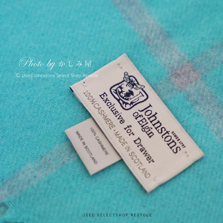 Drawer別注》ジョンストンズ カシミヤ大判ストール ミントグリーン