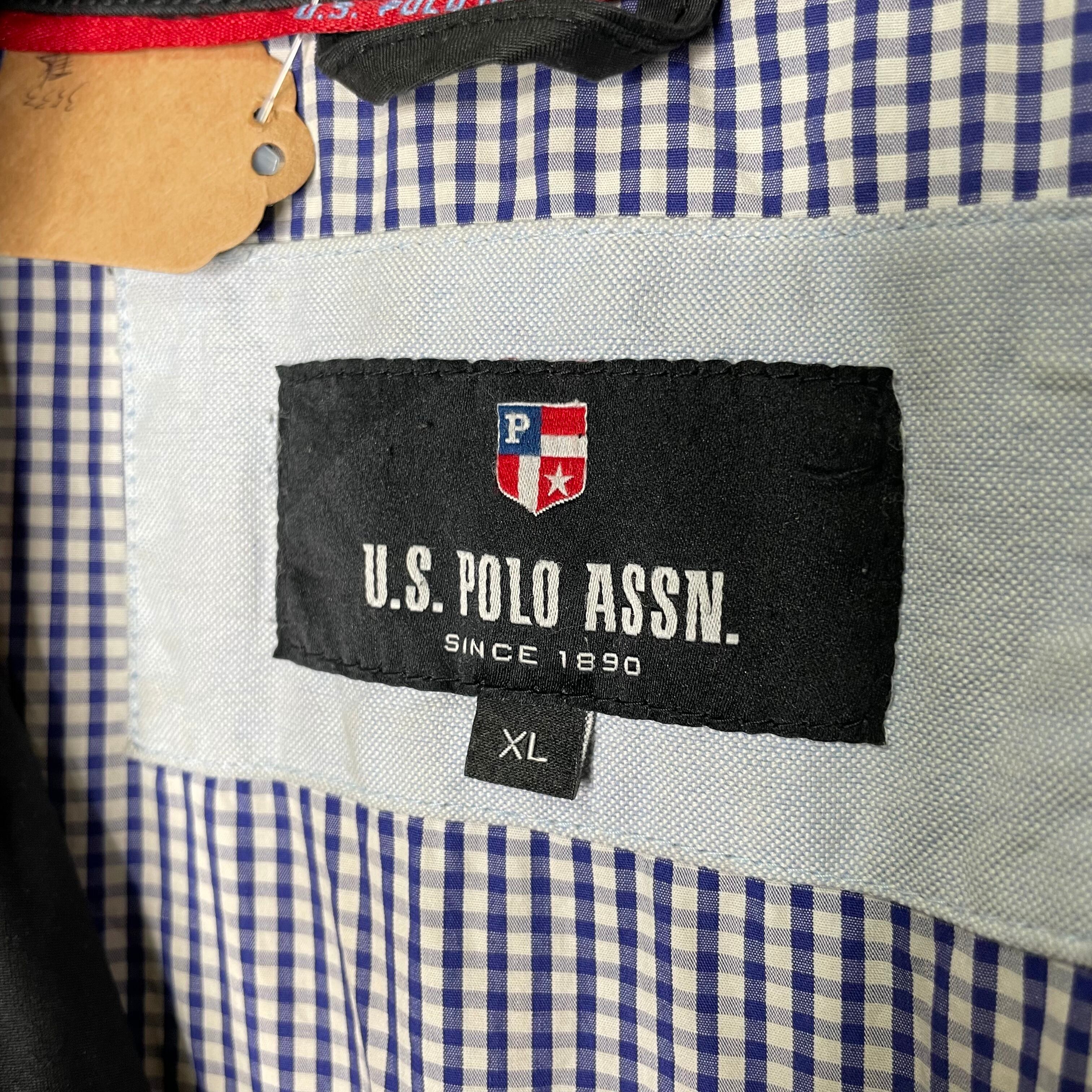 U.S.POLO ASSN スイングトップ XL ブラック 裏地チェック柄 ポケット 