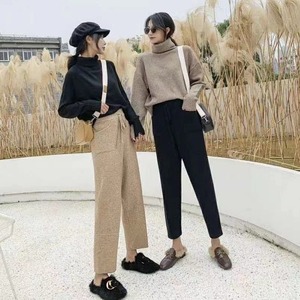 ポケット付きリブパンツ