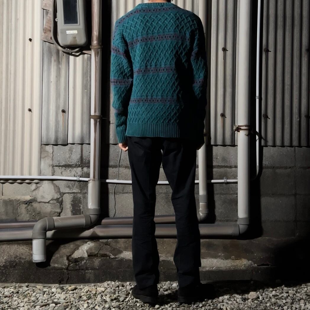 80s-90s “Eddie Bauar” design cable cotton knit エディーバウアー 黒