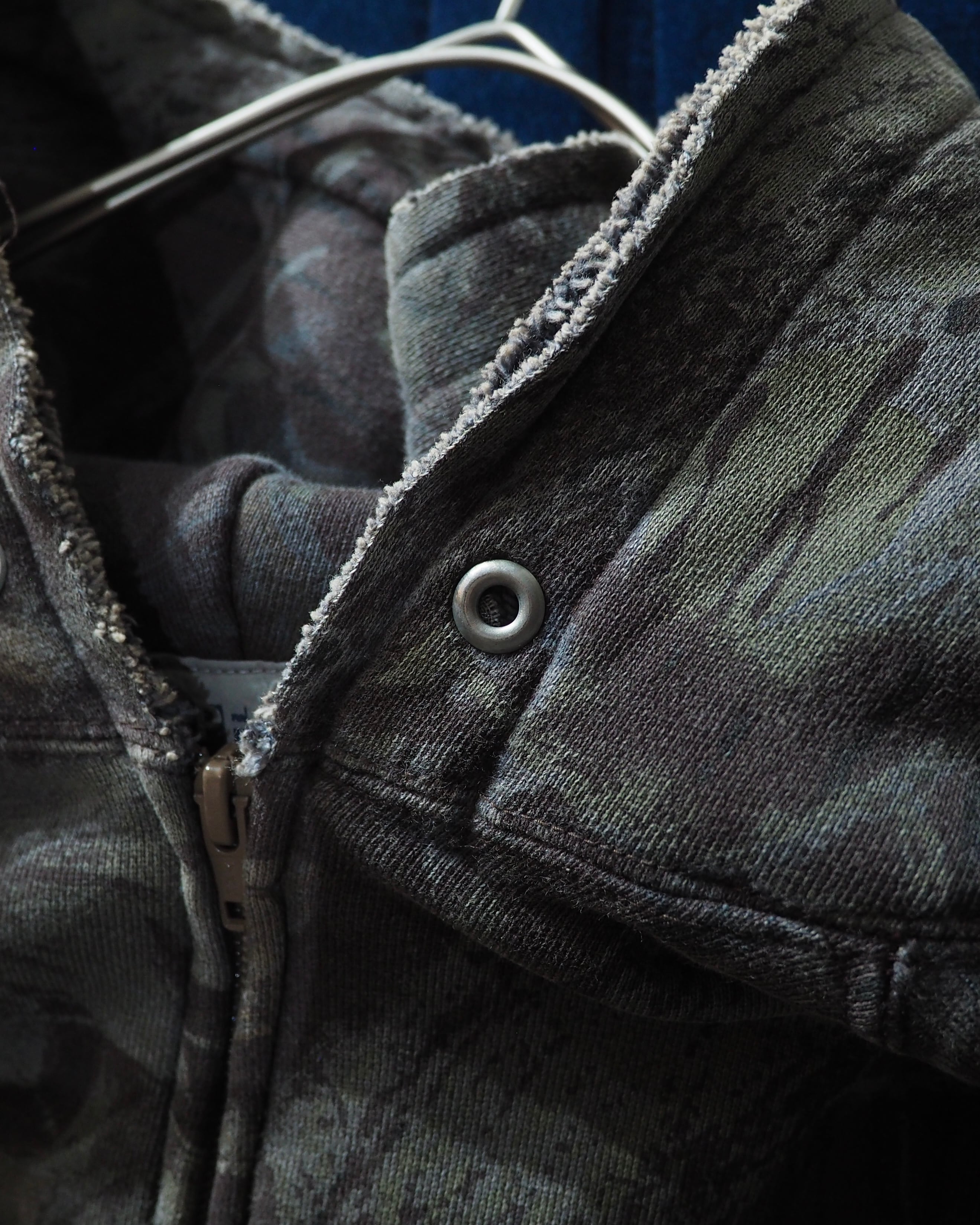 2002s " PPFM - Archive " Beautiful Aging Camouflage × Two stars Embroidery Full zip Parker ピーピーエフエム アーカイブ 星刺繍 パーカー