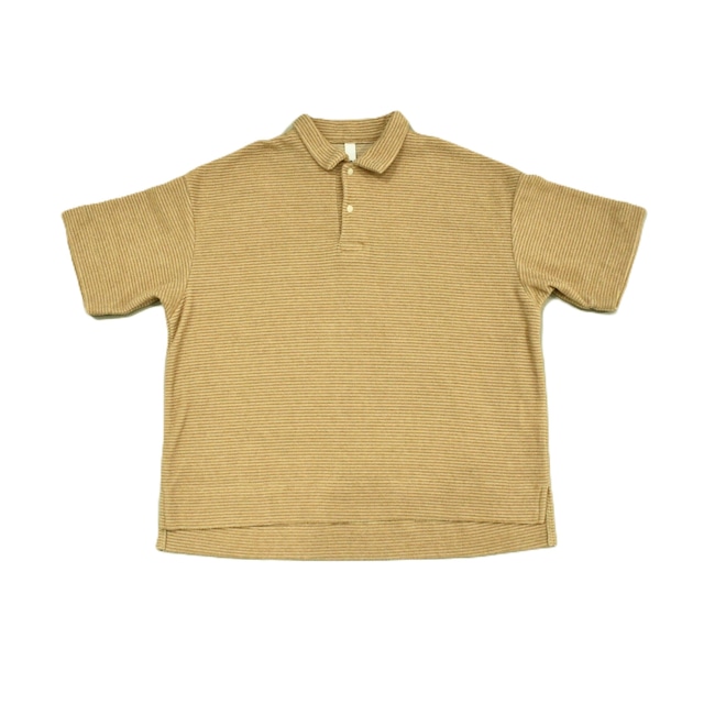 【 MOUN TEN. 26SS 】 pile border polo shirt / MT107-1947a / honey x beige 【 MOUN TEN. 26SS 】 pile border polo shirt / MT107-1947a / honey x beige