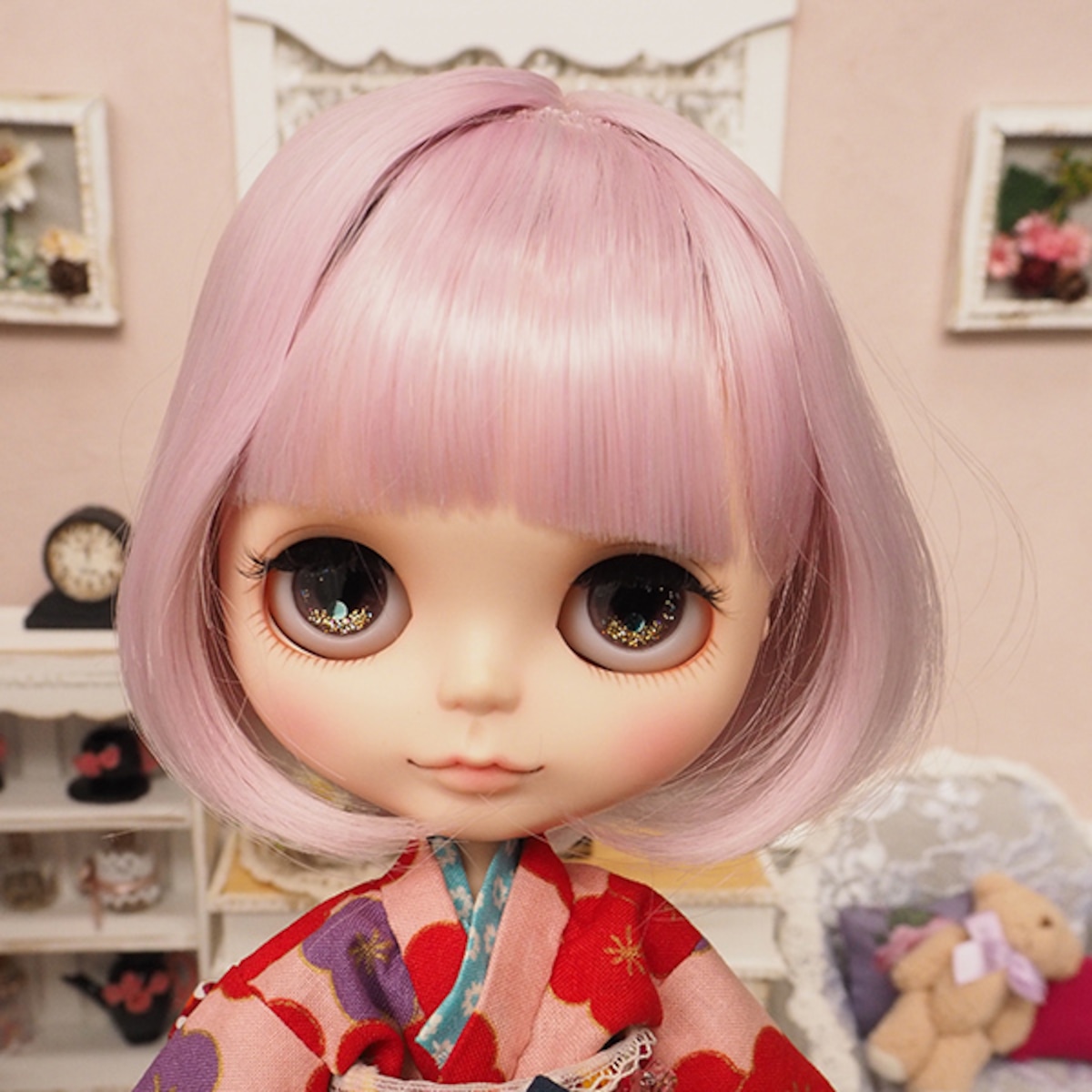 ブライス ウィッグ キューティ分け目ボブ ロリポップピンク 10インチ  