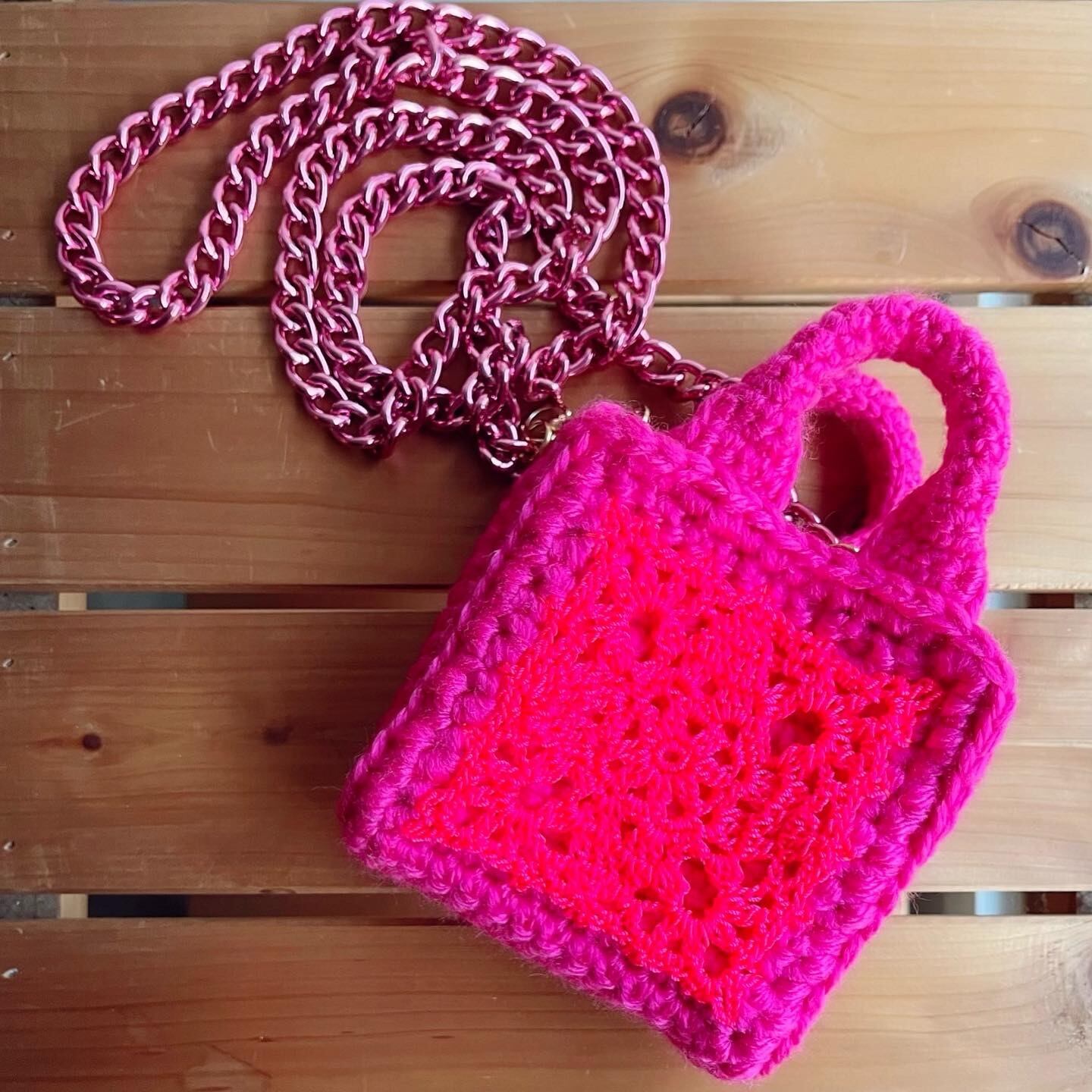 フューシャピンク×ネオンピンク 眩しいマイクロミニトート | forforemi