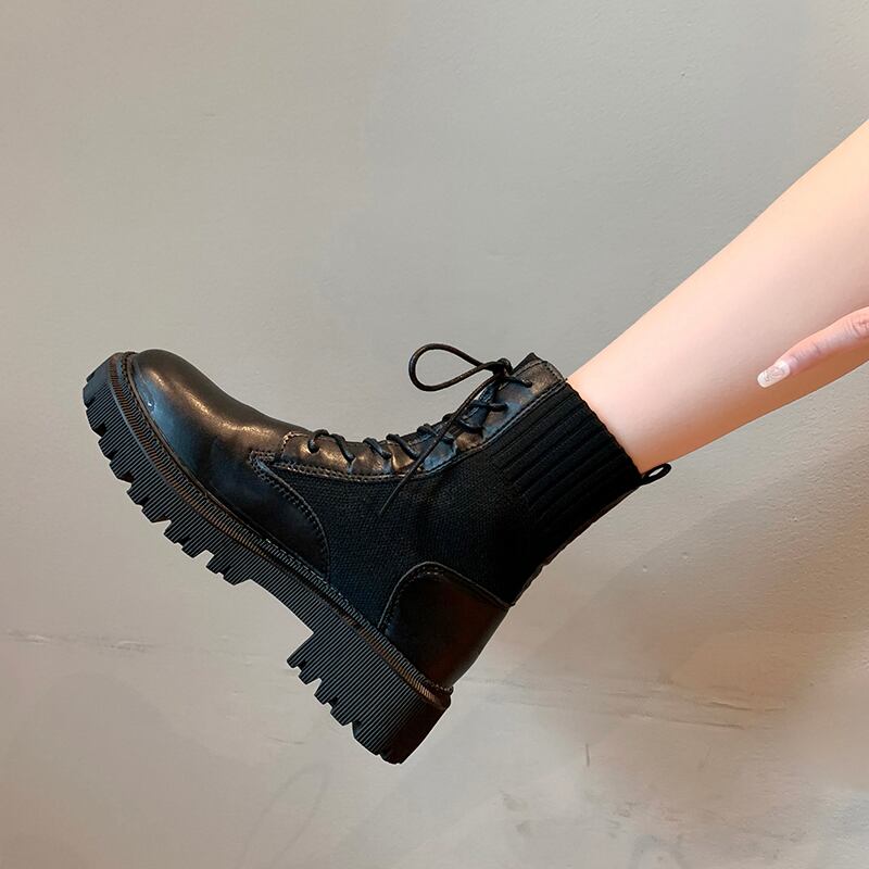 ショートブーツスプリングオータムニットレッド薄手シングル 靴 シューズ 春物 秋物 部族の婦人靴4616212822