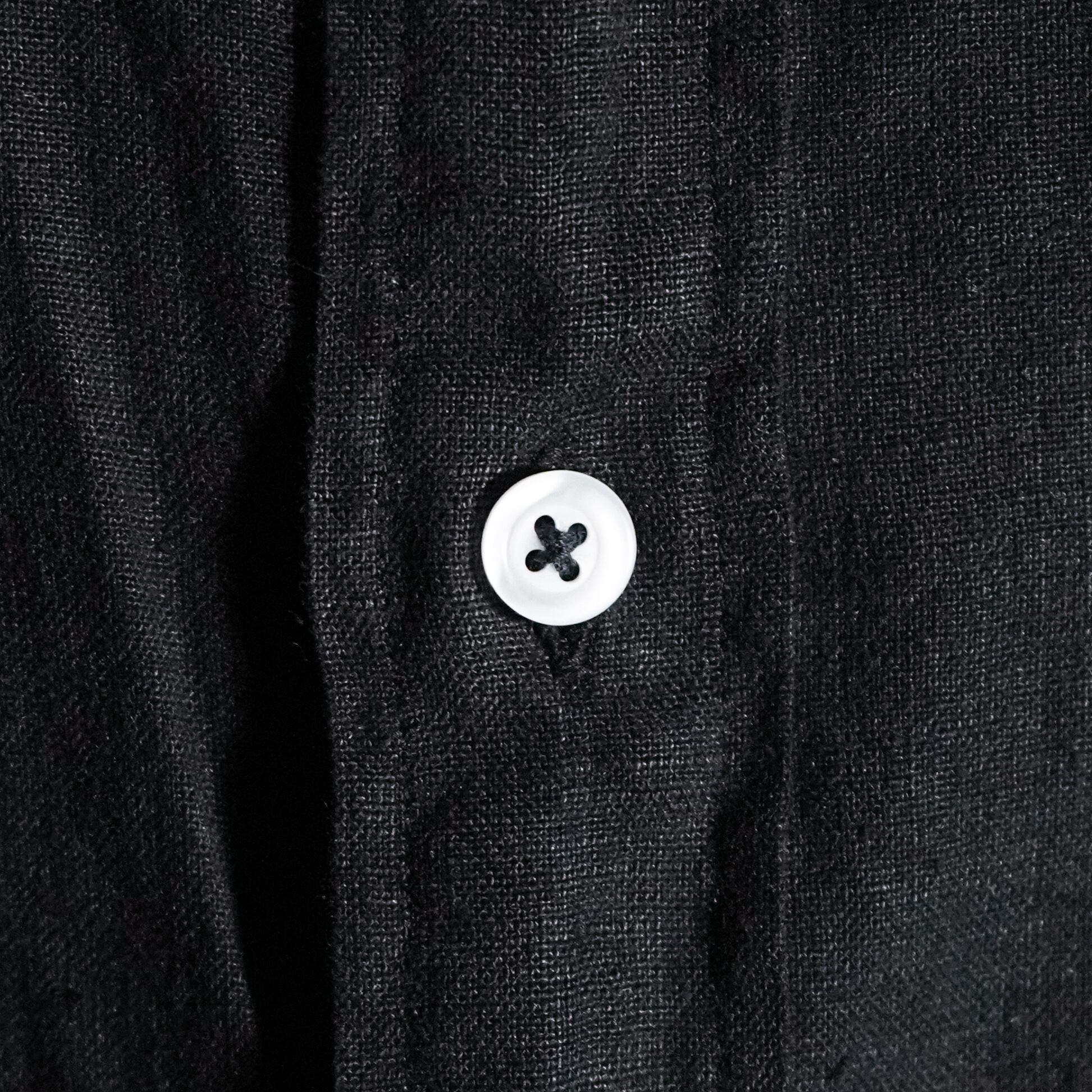 GAMBERT CUSTOM SHIRTS Linen Double Flap Pocket Black ギャンバート