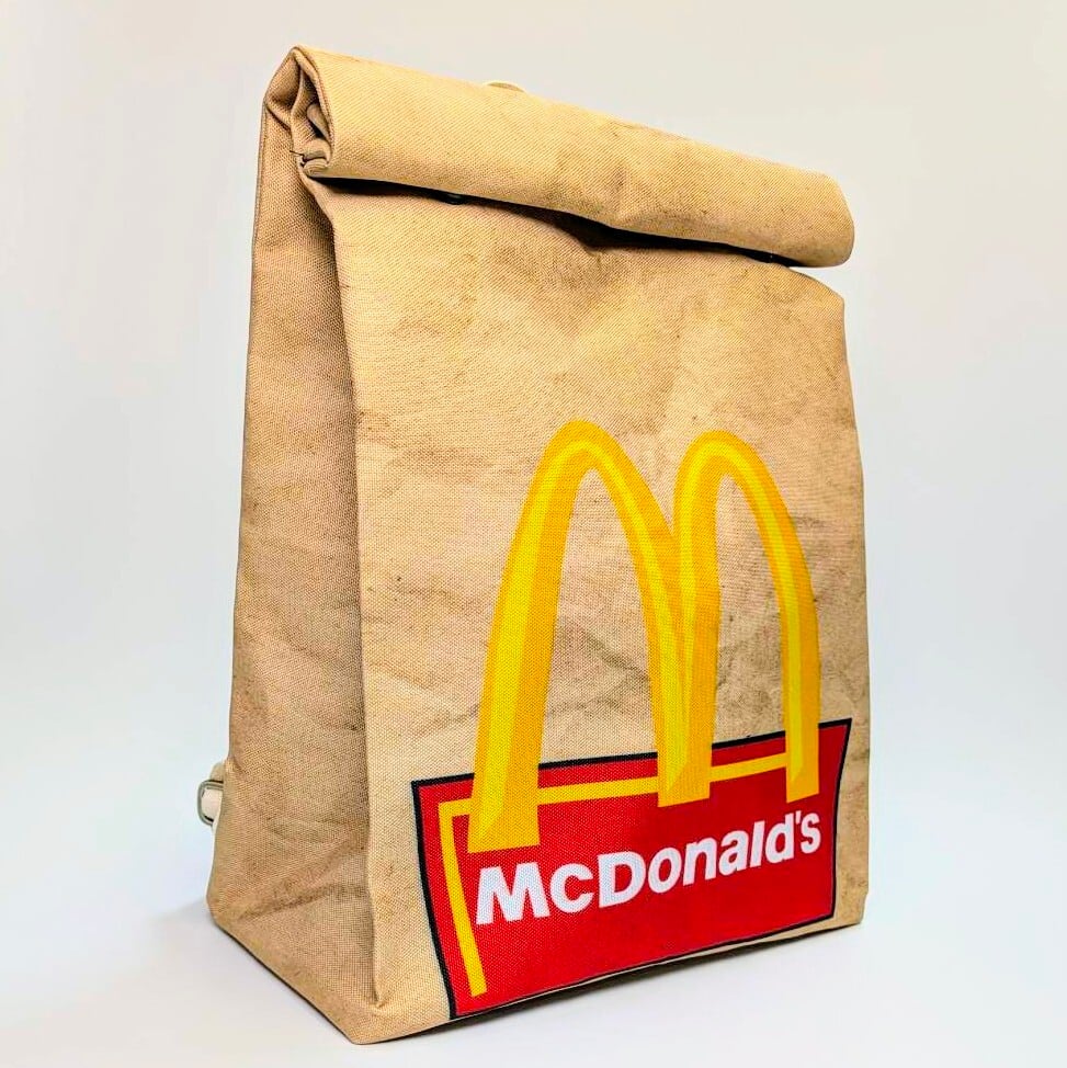 ♧【マクドナルド （McDonald） ロゴⅡ 】 Backpack（バックパック） / リュック / 紙袋風 〚アメリカン雑貨 アメトイ〛
