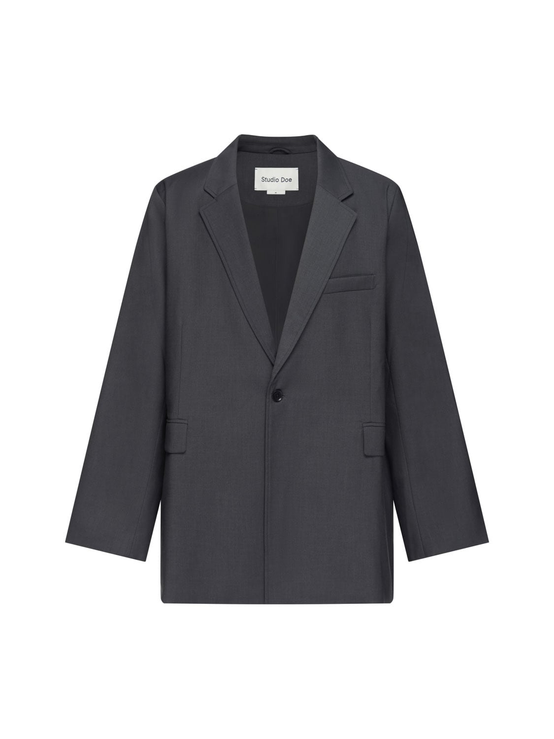 ジャケット・アウター Studio Doe Wool Twill Double-breasted XS Studio Doe／ Breasted Wide Blazer【Gray】 | polne