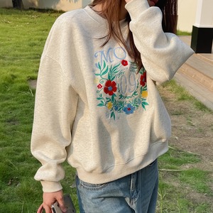 floral embroidery sweatshirt　J00270