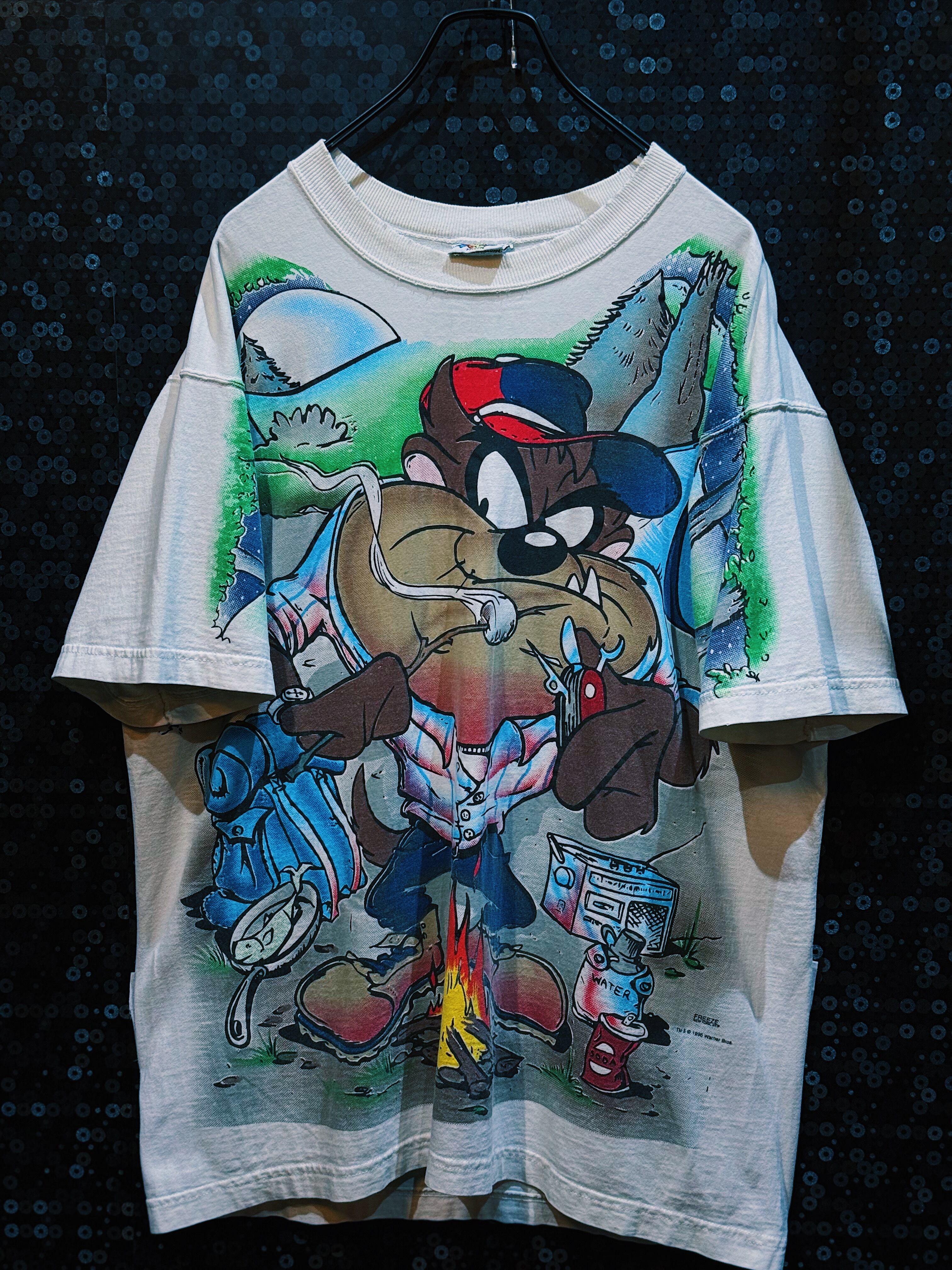 【ÆIEM】"Looney Tunes"vintage ROUGHIN’ IT Camping print T-Shirt