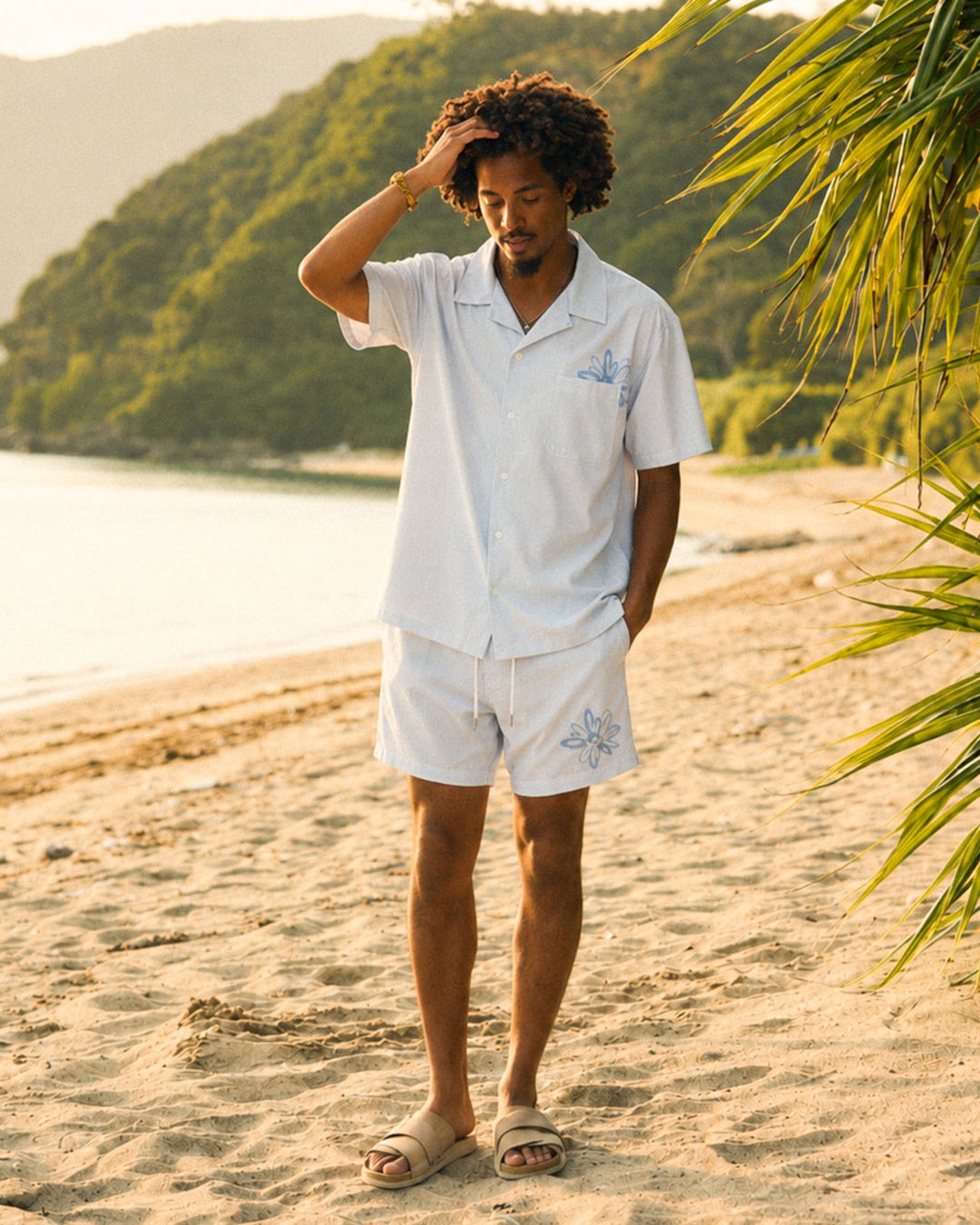 【SUNS】Suns EMBROIDERY SEERSUCKER OPEN COLLAR SHIRTS［RSS028］