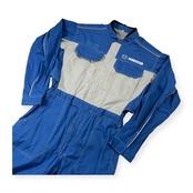 MAZDA マツダ 長袖 つなぎ メカニックスーツ 作業着 サイズ L /オールインワン/ブルー×グレー×イエロー