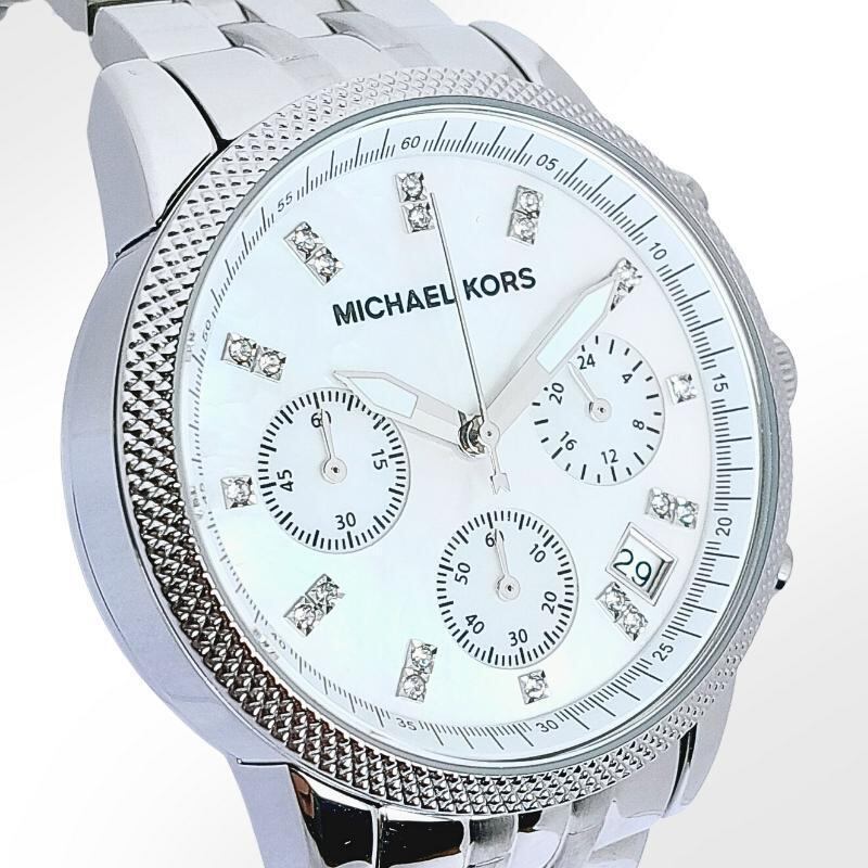【新品】MICHAEL KORS マザーオブパール クリスタル レディース腕時計