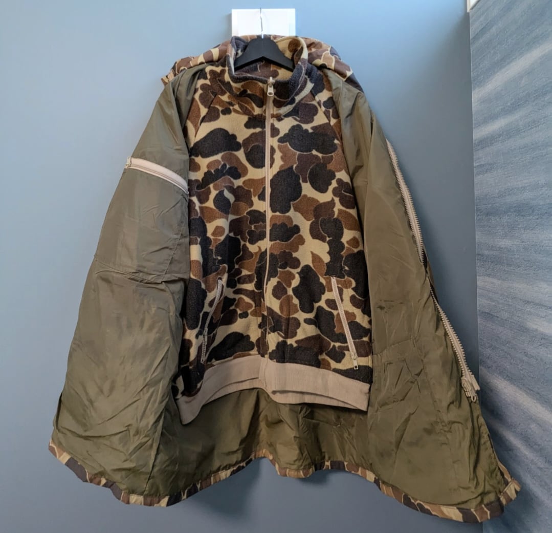 80s columbia duck hunter pattern nylon lining fleece 2way jajket 小岩店